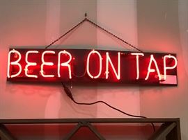 TO BE AUCTIONED 7.15.2017 Neon Sign, Beer on Tap