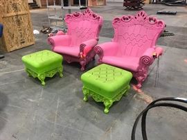 TO BE AUCTIONED 7.15.2017 Pr Design of Love Chairs and Ottomans