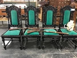 TO BE AUCTIONED 7.15.2017 Set of 4 Carved Chairs