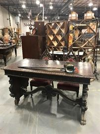 TO BE AUCTIONED 7.15.2017 Table, Vintage Table, Ceremonial Swords, Pr Chairs