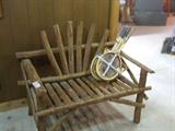twig garden bench