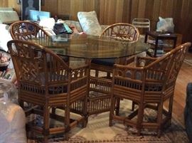 RATAN TABLE AND CHAIRS