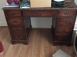 Walnut Desk with Pie Crust edges