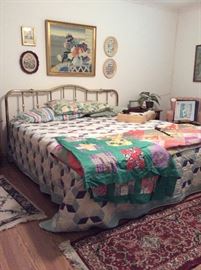 King Size Bed brass like headboard