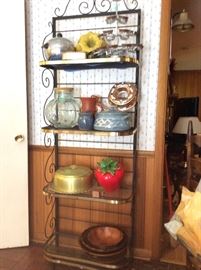 Bakers Rack and Kitchen Misc.