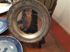 Silver and glass dish