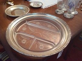 Beautiful glass and silver plate dish