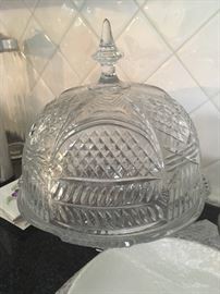 Crystal covered cheese dish 