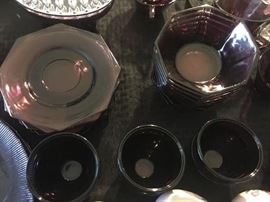 Vintage amethyst glassware