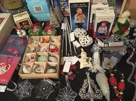 Vintage Christmas ornaments, Lenox and Swarovski crystal ornaments