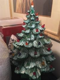 one of several Lighted ceramic Christmas trees