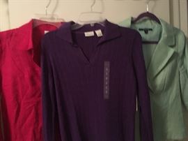  There are literally hundreds of brand-new never worn pieces of clothing with original tags.  All priced to sell -  shirts jackets pants dresses  blouses, brand-new shoes 