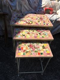 Mosaic nesting tables