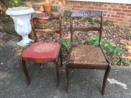   Rose carved Victorian Antique ladderback chairs 