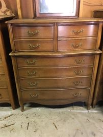 Blonde mahogany French Provincial 4 over 4 tall dresser