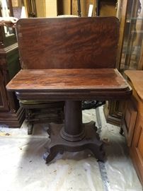  Empire  Flip top game table  with burl mahogany 
