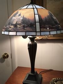  Thomas Kinkade Christmas table lamp 