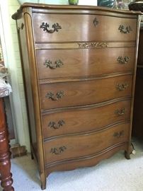  Blonde mahogany French provincial chest