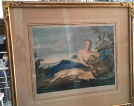 Signed Vintage Hand Colored Lithogragh