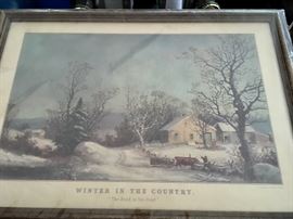 Winter in the country "A bend in the road"