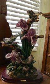 Bird and flower porcelain figurine