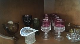 Ruby crystal stemware