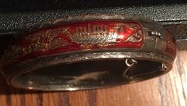 Sterling and enamel Bracelet with Viking ship motif