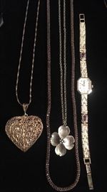Sterling Silver necklaces and Sterling Silver and Gemstone Watch