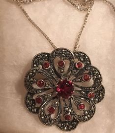 Sterling Silver Marcasite Necklace