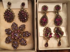 Large Rhinestone earrings and pendant sets