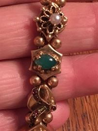 Gold and Gemstone Slider bracelet