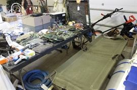 ARMY COT AND HUNTING ACCESSORIES