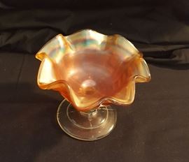 Fenton Marigold Opalescent Ruffled Edged Candy Dish