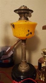 Torchiere Victorian Veritas Banquet Oil Hurricane Lamp Harvest Gold
