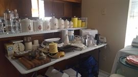 Canisters, Assorted Kitchen Gadgets, Small Appliances