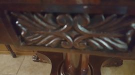Empire Revival Mahogany Claw Foot Game Table with Felt Circa 1900