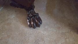 Empire Revival Mahogany Claw Foot Game Table with Felt Circa 1900