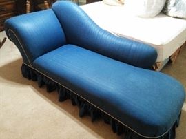 Antique Victorian Fainting Sofa/Couch Polished Cotton