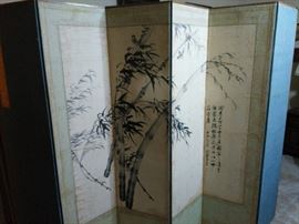 Six Panel Floor Room Divider Hand Painted