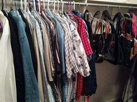 Assorted Clothing both Men's and Women's, Purses