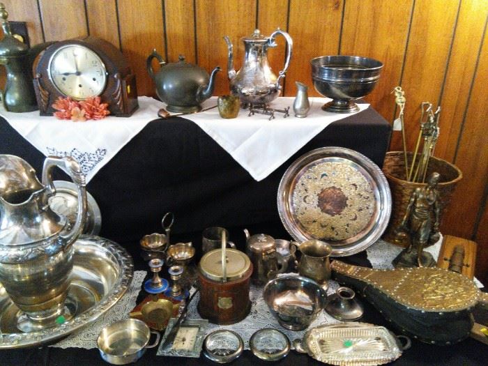 Assorted Sterling, Silver Plated Items, Bello, Brass Items