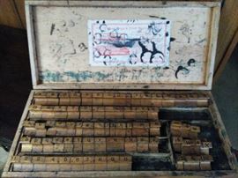 Vintage Rubber Letter Stamps Fulton Wood with Rubber Stamps Complete Set Great Condition