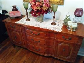 Italian Provincial Buffet/Sideboard with assorted decor