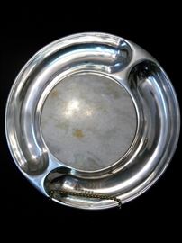 Chrome Base with Marble Serving Tray