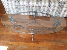Oval Glass Top Coffee Table