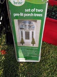 Pre-Lit Porch Trees