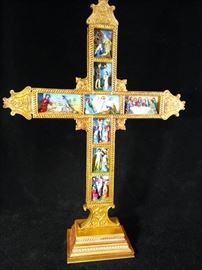 Life of Christ Depicted on Table Top Cross