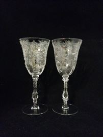 Tiffin Etched Crystal Cherokee Rose Stemware