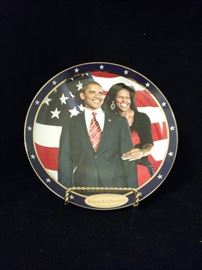 President & Mrs. Obama Commemorative Plate 44th President by Bradford Exchange