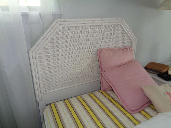 pair of twin wicker beds